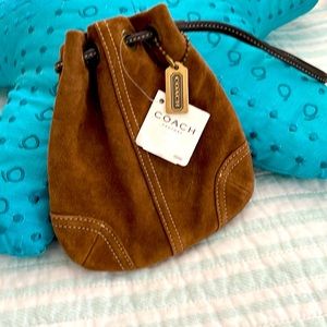 Coach drawstring suede wristley
